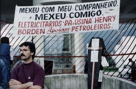Greve dos petroleiros ([Cubatão-SP, 3 mai. a 3 jun. 1995]). / Crédito: Autoria desconhecida.