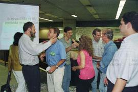 Apuração de voto nas eleições dos bancários para a Cabesp (São Paulo-SP, [1999?]). Crédito: Vera ...