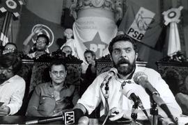 Lançamento da equipe de governo da candidatura “Lula Presidente” (PT) nas eleições de 1989 (Rio d...