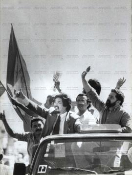 Carreata da campanha “Lula Presidente” nas eleições de 1989 (São Paulo-SP, 1989). / Crédito: Auto...