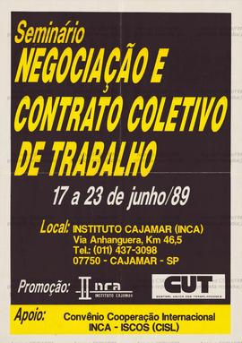 Seminário: Negociação e Contrato Coletivo de Trabalho (Cajamar (SP), 17-23/06/1989).