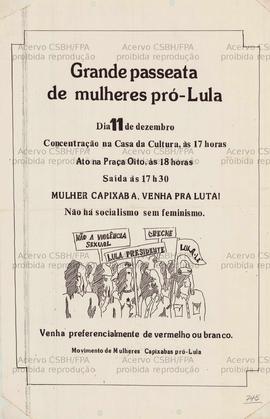 Grande Passeata de mulheres pró-Lula. (Data desconhecida, Vitória (ES)).