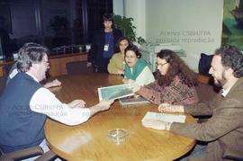 Reunião dos bancários do Banespa ([São Paulo-SP?], 1997). Crédito: Vera Jursys