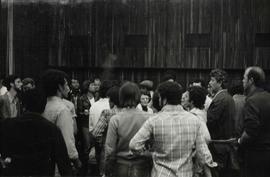 Reunião dos funcionários da Light (São Paulo-SP, 1979). / Crédito: Autoria desconhecida.