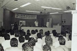 Assembleia do Sindicato dos Metalúrgicos de Santo André (Santo André-SP, 08 abr. 1985). Crédito: Vera Jursys