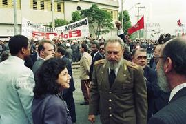 Fundação do Parlatino, no Memorial da América Latina, com a presença do líder cubano Fidel Castro (São Paulo-SP, 1992). Crédito: Vera Jursys