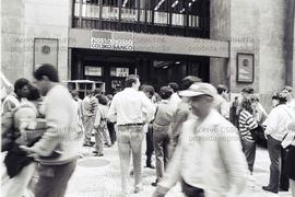 Greve dos bancários da Nossa Caixa, na Rua XV de Novembro (São Paulo-SP, 30 set. 1993). Crédito: ...