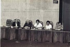 Assembleia do Sindicato dos Médicos de São Paulo ([São Paulo-SP?], 30 out. 1985). Crédito: Vera J...