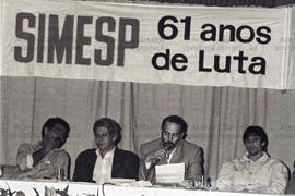 Cerimônia de posse da diretoria do Sindicato dos Médicos de São Paulo ([São Paulo-SP?], 1990). Crédito: Vera Jursys