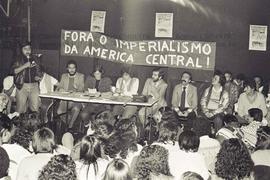 Ato contra a intervenção imperialista na América Central, organizado por CS e OSI (Local desconhecido, 1981). Crédito: Vera Jursys