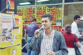 Greve dos bancários em São Paulo (São Paulo-SP, 1998). Crédito: Vera Jursys