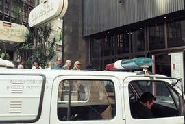 Ato da greve dos  bancários no Centro (São Paulo-SP, 27 set. 1996). Crédito: Vera Jursys