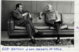 Visita do general Washington Carrasco, chefe do estado-maior do Exército do Chile, ao Brasil (Brasília-DF, 13 out. 1978). / Crédito: Nelson Penteado.