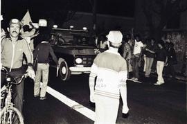 Greve dos trabalhadores da Monark, no bairro de Santo Amaro (São Paulo-SP, 1982). Crédito: Vera Jursys