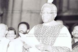 Visita de Desmond Tutu, bispo da Igreja Anglicana na África do Sul, ao Brasil (São Paulo-SP, mai....