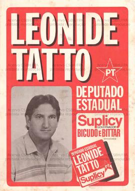 Leonide Tatto. Deputado Estadual. (1986, São Paulo (SP)).