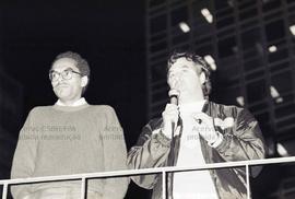 Ato dos servidores da Sabesp, na Praça Ramos (São Paulo-SP, 27 set. 1990). Crédito: Vera Jursys