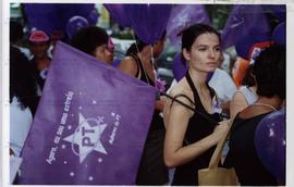 Ato da campanha da candidatura &quot;Marta Prefeita&quot; (PT) nas eleições de 2000 (São Paulo-SP, 2000). / Crédito: Cesar Hideiti Ogata