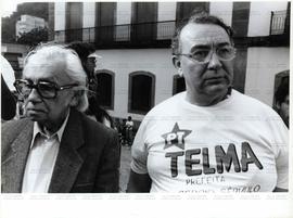 Comício da campanha Telma prefeita nas eleições de 1988 (Santos-SP, 1988). / Crédito: Autoria desconhecida.