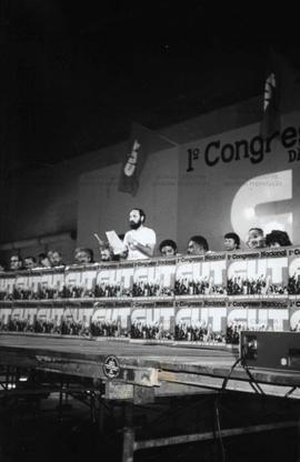 Congresso Nacional da CUT, 1º ([São Bernardo do Campo-SP, 24 a 26 ago. 1984]) [Pavilhão Vera Cruz] – 1º Concut. / Crédito: Autoria desconhecida.