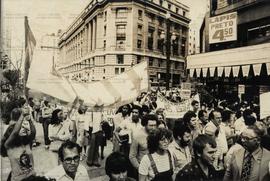 Manifestação dos professores em greve (São Paulo-SP, data desconhecida). / Crédito: Sônia Parma.