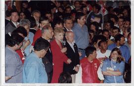 Comício da candidatura &quot;Marta Prefeita&quot; (PT) nas eleições de 2000 (São Paulo-SP, 2000). / Crédito: Autoria desconhecida