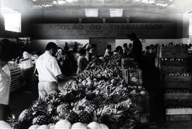 Comércio de frutas, verduras e legumes em sacolão e feiras-livres (São Paulo-SP, Data desconhecida).  / Crédito: Luiz F. G. M. do Rego/Prefeitura de São Paulo.