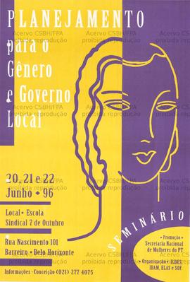 Planejamento: Para o gênero e governo local. (20 a 22 jun. 1996, Belo Horizonte (MG)).