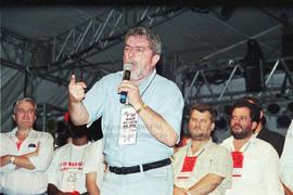Ato do 1º de Maio, Dia do Trabalhador, na Vila Euclides (São Bernardo do Campo-SP, 01 mai. 2000). Crédito: Vera Jursys