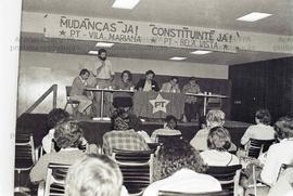 Ato pela Constituinte na Vila Mariana (São Paulo-SP, data desconhecida). Crédito: Vera Jursys