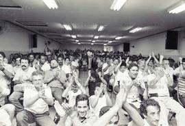 Assembleia do Sindicato dos Condutores de Veículos Rodoviários de São Paulo durante a greve da ca...