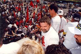 Caminhada promovida pela candidatura “Lula Presidente” (PT) nas eleições de 1994 (Rio de Janeiro-...