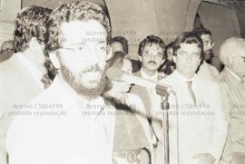 Ato por uma “Constituinte livre e soberana”, no Largo São Francisco (São Paulo-SP, 11 ago. 1985). Crédito: Vera Jursys