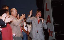Comício da candidatura &quot;Lula Presidente&quot; (PT) nas eleições de 2002 (Florianópolis-SC, 2002) / Crédito: Autoria desconhecida