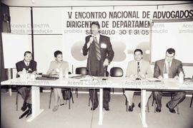 Encontro Nacional de Advogados e Dirigentes de Departamentos Jurídicos da Confederaão Nacional dos Bancários, 5º (São Paulo-SP, 30 mai./01 jun. 1996). Crédito: Vera Jursys