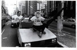 Comemora&ccedil;&atilde;o da vota&ccedil;&atilde;o da campanha Lula presidente no 1o. turno das elei&ccedil;&otilde;es de 1989 (S&atilde;o Paulo-S...