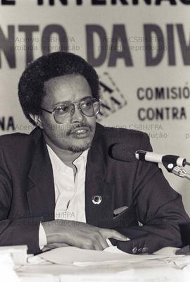 Reunião Sindical Internacional Contra o Pagamento da Dívida Externa (Cajamar-SP, 16 ago. 1986). C...