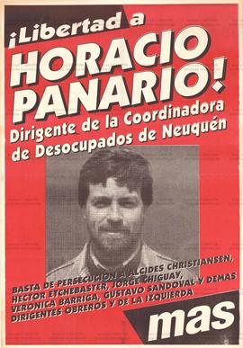 !Libertad a Horacio Panario!: Dirigente de la Coordindora de Desocupados de Neuquén (Argentina, Data desconhecida).