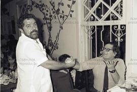 Encontro de Lula com Fleury e Fernando Morais (Local desconhecido, 28 abr. 1992). Crédito: Vera Jursys