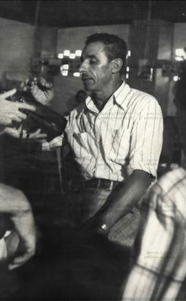 Retrato de Manuel Nunes da Rosa, militante do PT, em evento não identificado (São Luiz-MA, Data desconhecida). / Crédito: Autoria desconhecida.