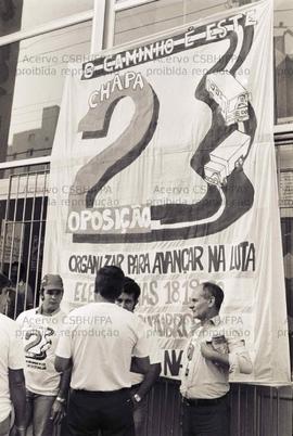 Festa da Chapa 2 do Sindicato dos Condutores de Veículos Rodoviários de São Paulo ([São Paulo-SP?], 1989). Crédito: Vera Jursys