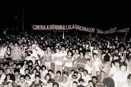 Ato da candidatura “Lula governador” (PT), no Butantã nas eleições de 1982 (São Paulo-SP, 1982). ...