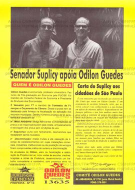 Senador Suplicy apoia Odilon Guedes vereador 13635. (1996, São Paulo (SP)).