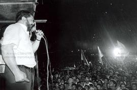 Comício da candidatura “Lula Presidente” (PT) nas eleições de 1989 (Belém-PA,21 set. 1989). / Cré...
