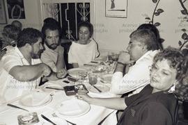 Encontro de Lula com Fleury e Fernando Morais (Local desconhecido, 28 abr. 1992). Crédito: Vera J...