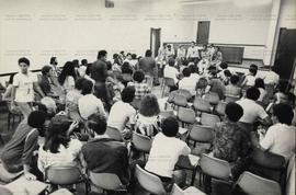 Debate entre chapas 1 e 2 do Sindicato dos Metalúrgicos de Osasco na sede do sindicato (Osasco-SP, 19 jan. 1981). / Crédito: Autoria desconhecida.