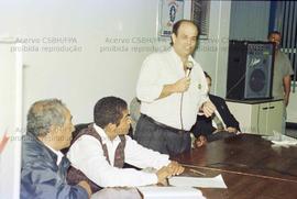 Reunião com centrais sindicais no Sindicato dos Trabalhadores da Indústria de Energia Elétrica do Estado de São Paulo (Local desconhecido, 1996). Crédito: Vera Jursys