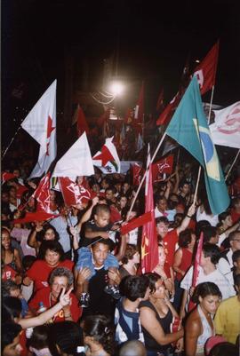 Comício da candidatura &quot;Lula Presidente&quot; (PT) nas eleições de 2002 (Aracajú-SE, 2002) / Crédito: Autoria desconhecida