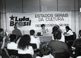 Encontro Estadual de Cultura da campanha de Lula nas eleições de 1994 realizada no Hotel Danúbio (São Paulo-SP, 3 jul. 1994). / Crédito: Claudio Bassi/Agência Photoação.