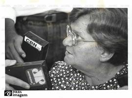 Prefeita Luiza Erundina concede entrevista à imprensa (São Paulo-SP, 7 fev. 1992).  / Crédito: Ed...